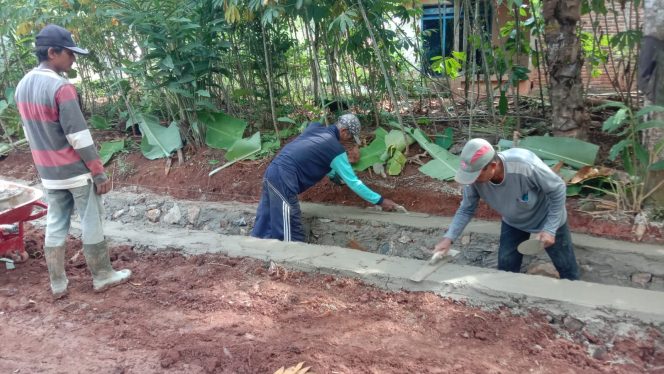 
					Demi Meningkatkan Perekonomian, Pekon Banyumas Lakukan Pembangunan Drainase